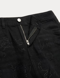 Džínová sukně z čisté bavlny s diamantovým vzorem (6–16 let)