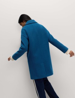 Jednořadý keprový kabát s límečkem