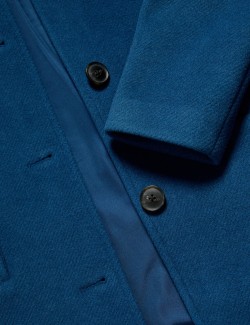 Jednořadý keprový kabát s límečkem