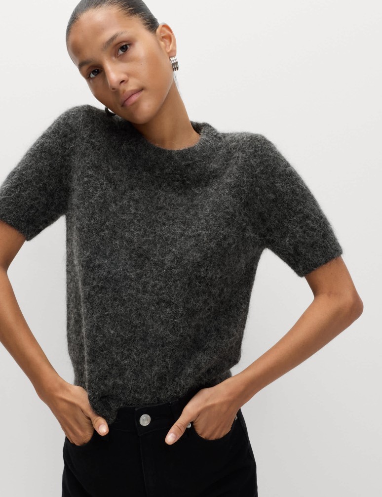 Brushed Alpaca Blend Knitted Top