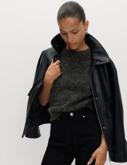 Brushed Alpaca Blend Knitted Top