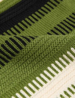 Pruhovaný svetr s vysokým podílem bavlny a kulatým výstřihem