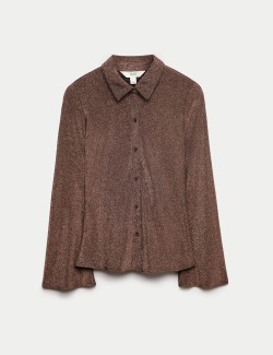 Sparkly Fitted Flute Sleeve Shirt