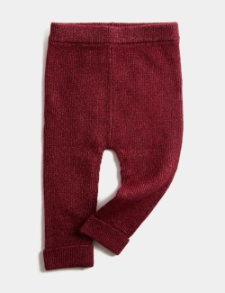 Žebrované pletené legíny (0–3 roky)