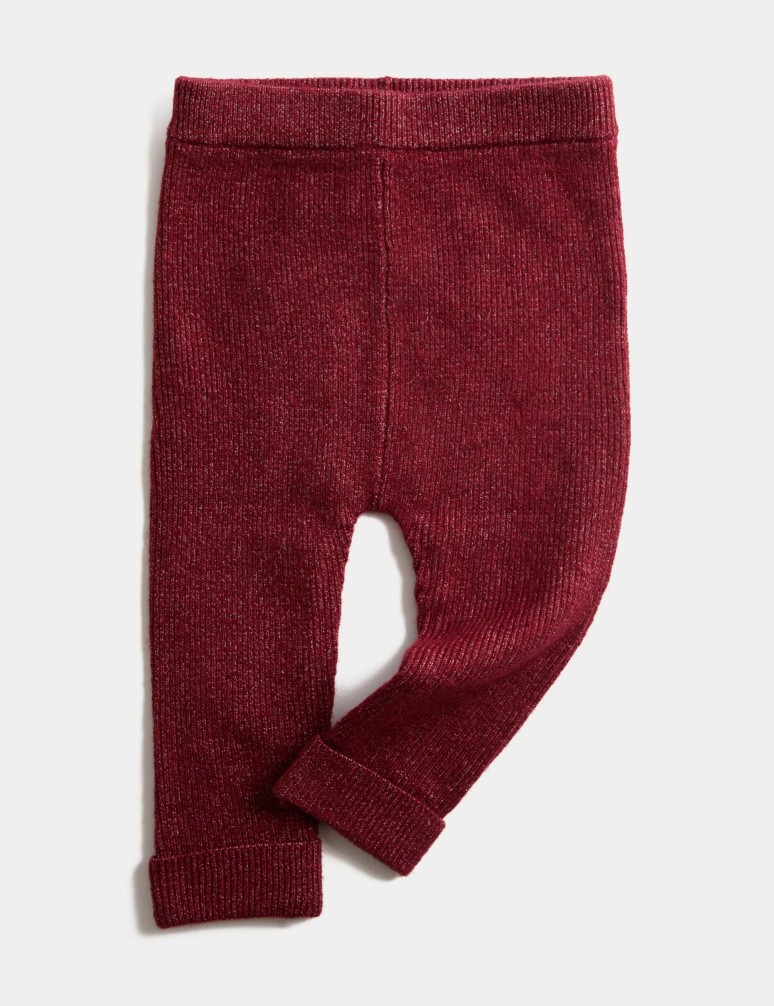 Žebrované pletené legíny (0–3 roky)