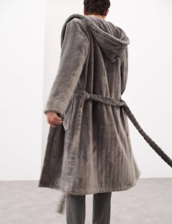 Supersoft Fleece Herringbone Dressing Gown