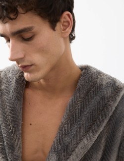Supersoft Fleece Herringbone Dressing Gown