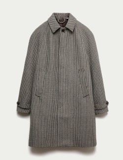 Textured Car Coat with Wool
