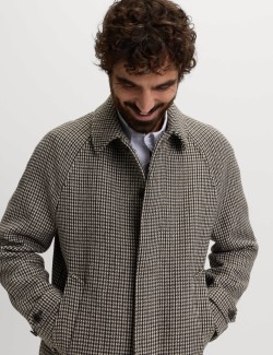 Textured Car Coat with Wool