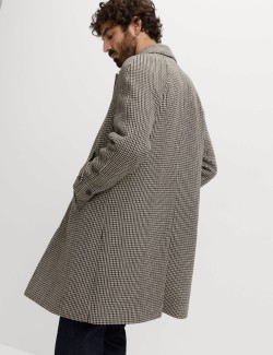 Textured Car Coat with Wool