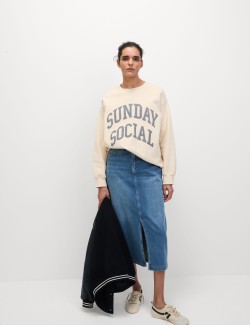 Džínová midi sukně