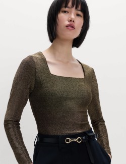 Sparkly Square Neck Top
