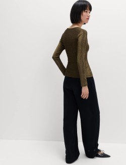 Sparkly Square Neck Top