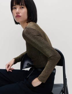 Sparkly Square Neck Top