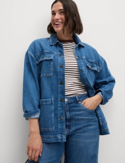 Vysoce střižené džíny s širokými nohavicemi