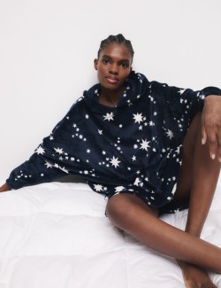 Fleece Star Print Oversized Lounge Hoodie