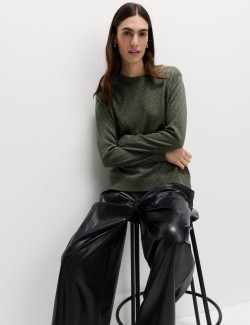 Třpytivý svetr Cashmilon s výstřihem ke krku