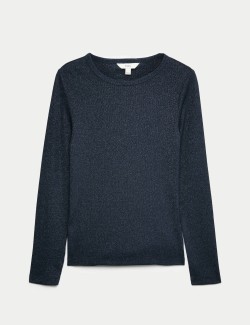 Cotton Rich Sparkly Ribbed Top