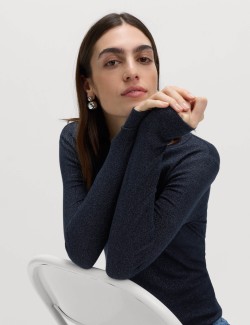 Cotton Rich Sparkly Ribbed Top