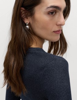 Cotton Rich Sparkly Ribbed Top