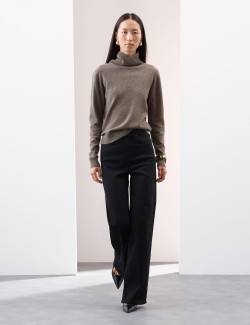 Pure Cashmere Roll Neck Jumper