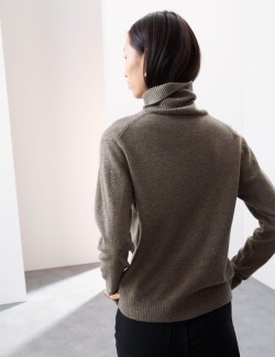 Pure Cashmere Roll Neck Jumper