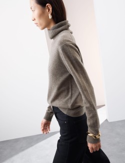 Pure Cashmere Roll Neck Jumper