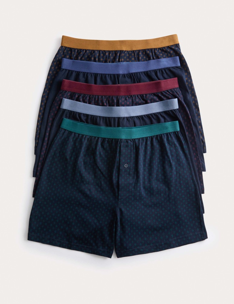 5pk Pure Cotton Cool & Fresh™ Geometric Jersey Boxers