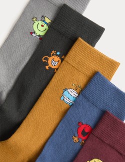 Ponožky Mr Men s vysokým podílem bavlny, sada 5 ks