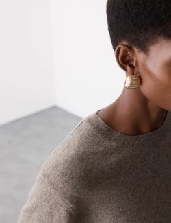 Svetr z čistého kašmíru, s texturou a kulatým výstřihem