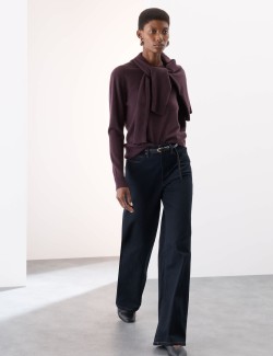 Pure Cashmere Textured Crew Neck Jumper