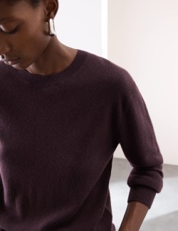 Pure Cashmere Textured Crew Neck Jumper