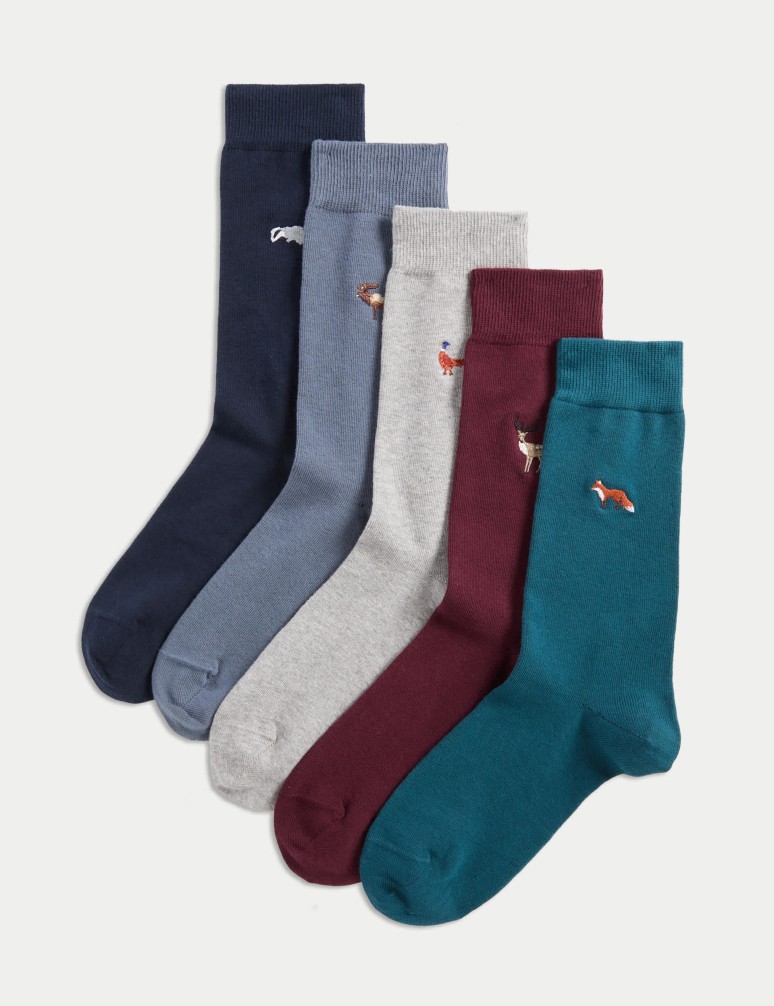 5pk Cool & Fresh™ Woodland Cotton Rich Socks