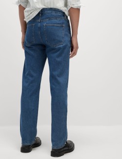 Hladké džíny rovného střihu, z čisté bavlny