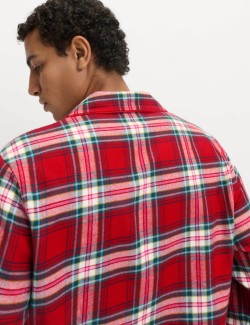 Vánoční kostkovaná domácí pyžamová souprava z čisté bavlny