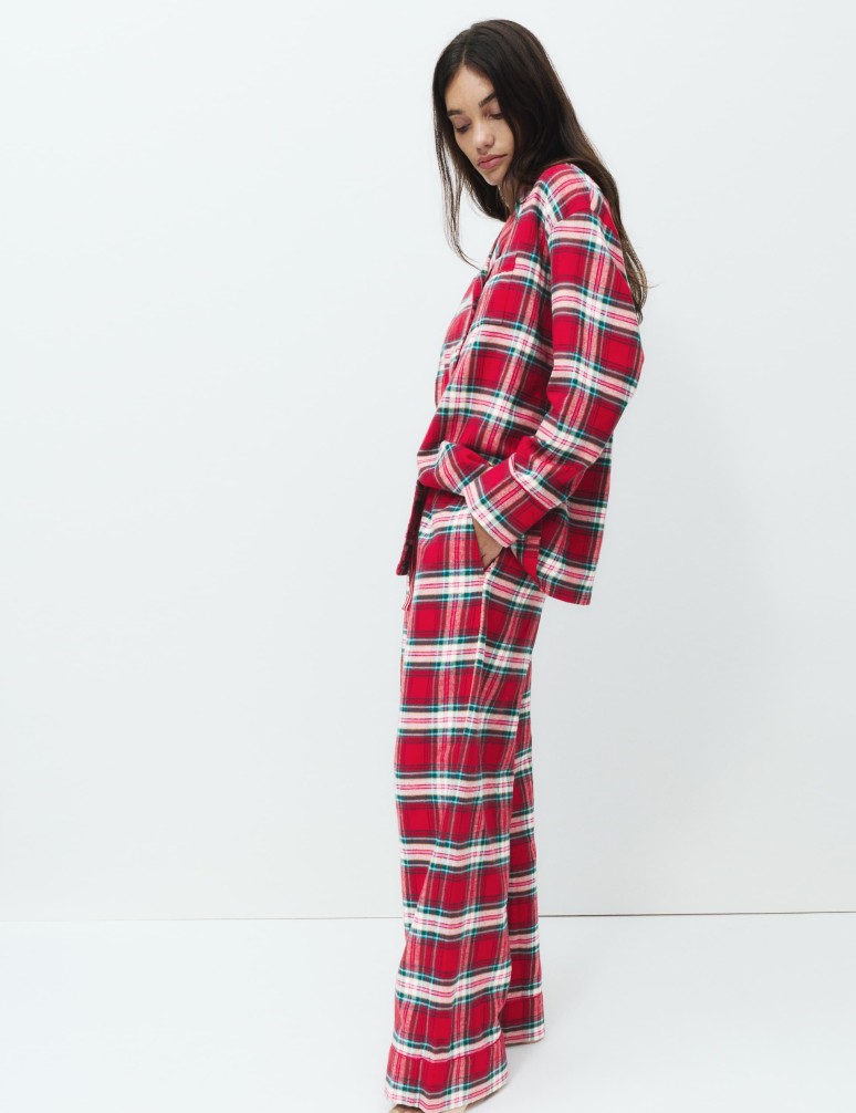 Pure Cotton Family Christmas Checked Pyjama Set