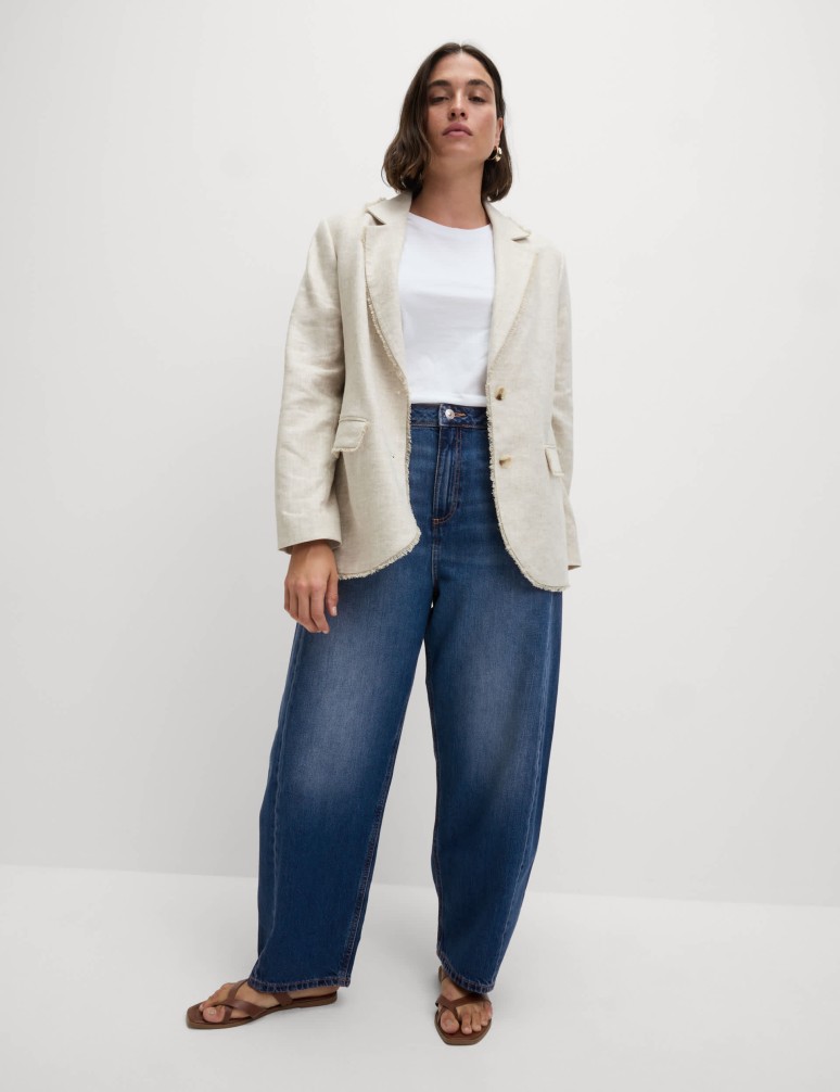 Mid Rise Barrel Jeans