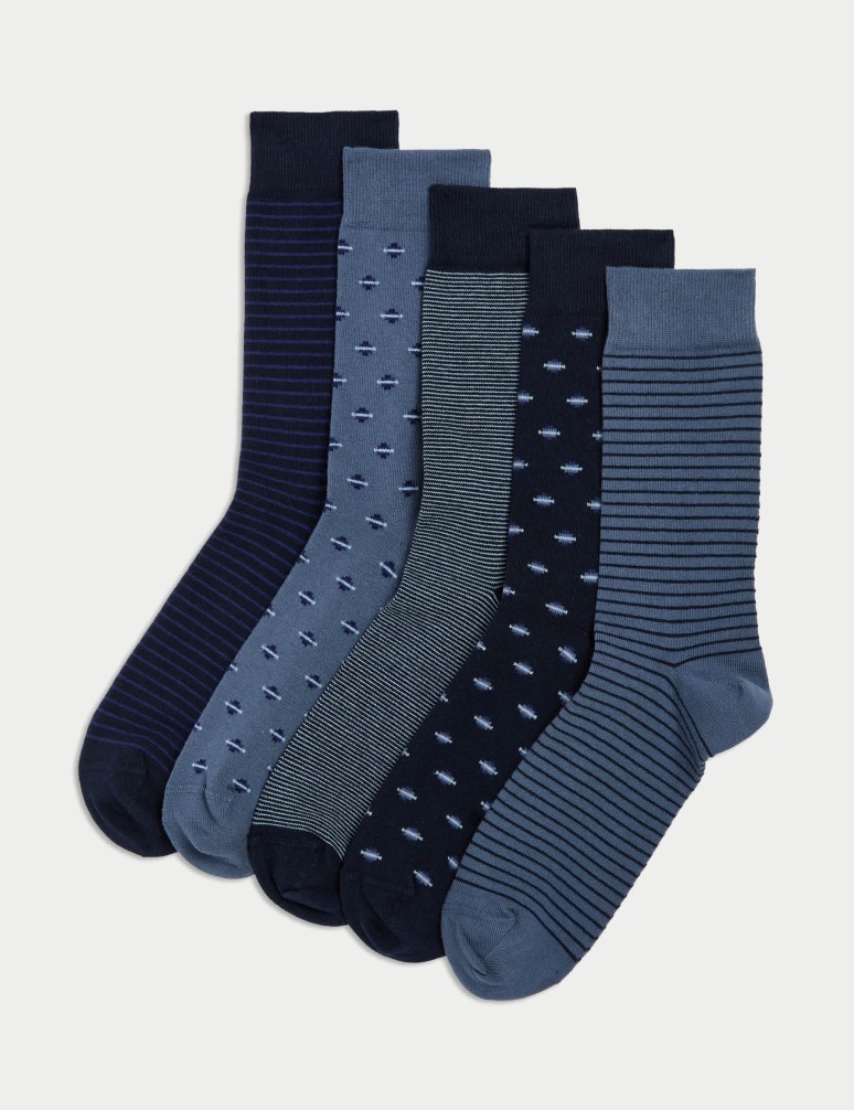 5pk Cool & Fresh™ Geo Cotton Rich Socks