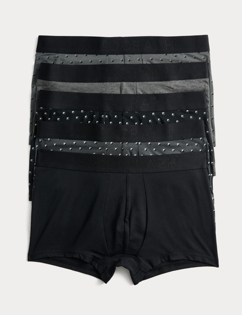 5pk Supima® Cotton Modal Geo Hipsters