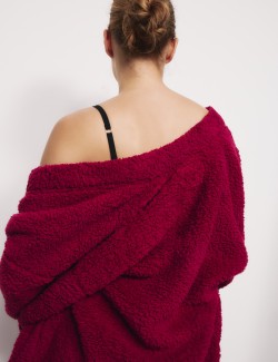 Zavinovací kardigan z umělé kožešiny s medvídkem