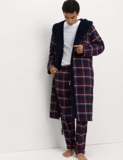 Pure Cotton Checked Dressing Gown