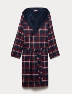 Pure Cotton Checked Dressing Gown