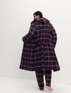 Pure Cotton Checked Dressing Gown