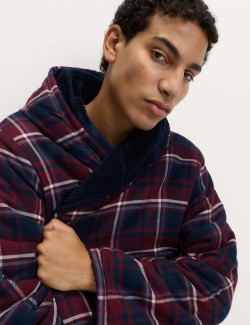 Pure Cotton Checked Dressing Gown