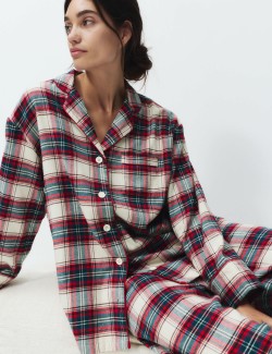 Pure Cotton Family Christmas Checked Pyjama Set