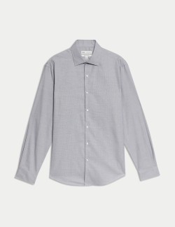 Regular Fit Easy Iron Pure Cotton Textured Shirt