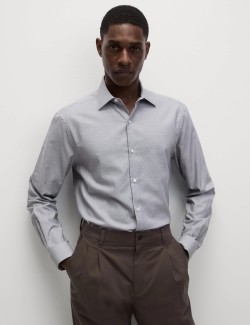 Regular Fit Easy Iron Pure Cotton Textured Shirt