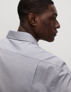 Regular Fit Easy Iron Pure Cotton Textured Shirt