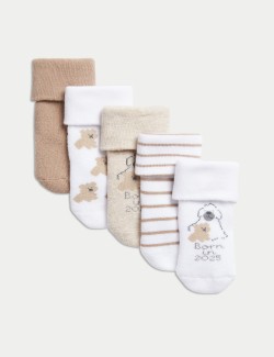 4pk Cotton Rich Patterned Baby Socks (0 - 3 Yrs)