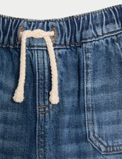 Cotton Rich Denim Drawstring Jeans (0-3 Yrs)